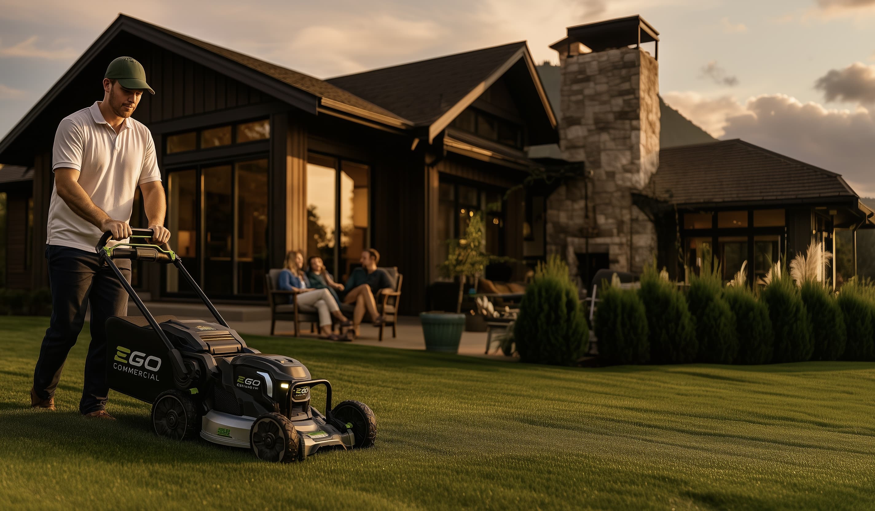 Electric lawn care in action